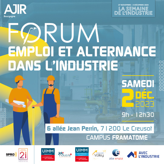 Forum Emploi et Alternance dans l'Industrie - Samedi 2 décembre 2023
